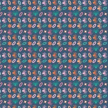 Colorful Nautical Pattern Design Stock Illustration