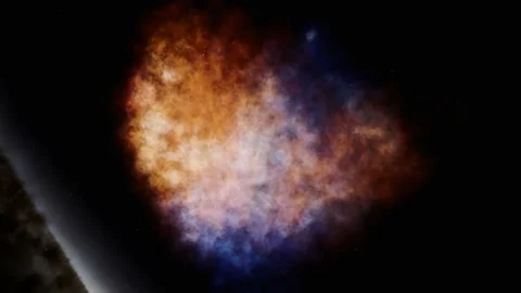 Colorful Nebula Zoom in, Space Flight, 4K Stock Footage 236372241
