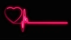 Neon Heartbeat on Black Isolated Background Stock Video - Video of beat,  monitor: 180104501