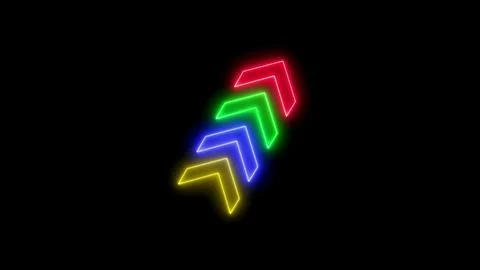 Colorful neon arrows pointing up Stock Illustration