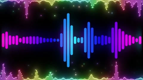 Colorful neon audio spectrum equalizer visualizer background animation with Stock-Footage 343805260