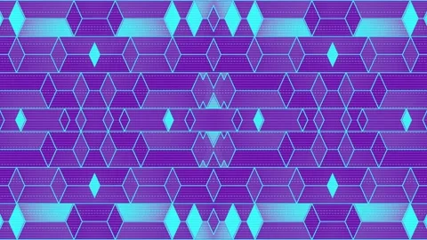 Colorful neon background with loop animation of geometric shapes. 3d rendering Video stock 256632187