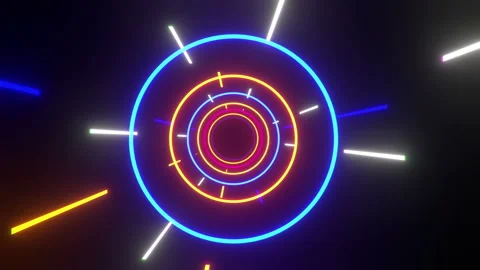 Colorful Neon Circle Background Vídeo Stock 241433407