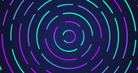 Colorful neon circle dashed lines, vector illustration Stock Illustration