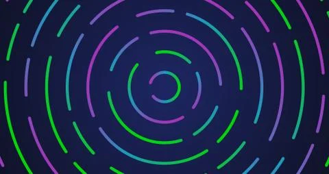 Colorful neon circle dashed lines, vector illustration Stockillustratie