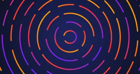 Colorful neon circle dashed lines, vector illustration Stock Illustration