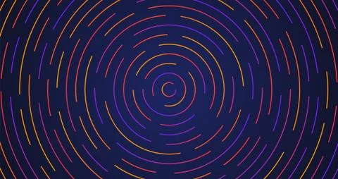 Colorful neon circle dashed lines, vector illustration Stock Illustration