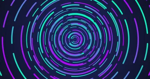 Colorful neon circle dashed lines, vector illustration Stock Illustration