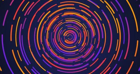 Colorful neon circle dashed lines, vector illustration Stock Illustration