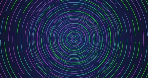 Colorful neon circle dashed lines, vector illustration Stock Illustration