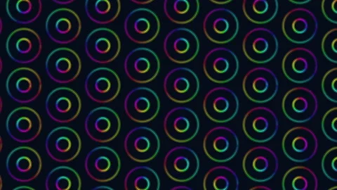 Colorful neon concentric circle pattern background with glowing rings animation 動画素材 333189090
