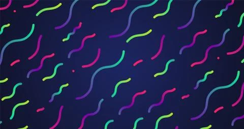 Colorful neon dashed lines, vector illustration Illustrazione stock