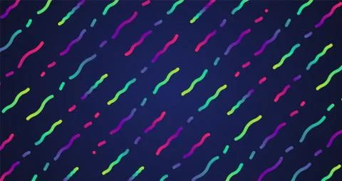 Colorful neon dashed lines, vector illustration Stock Illustration