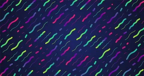 Colorful neon dashed lines, vector illustration イラスト素材