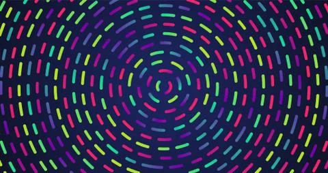 Colorful neon dashed lines, vector illustration Illustrazione stock