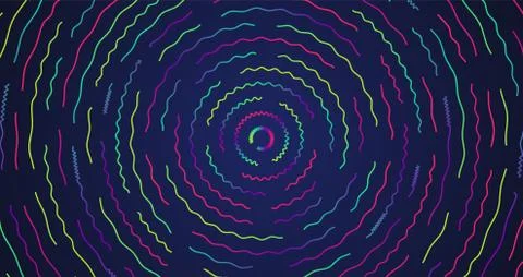 Colorful neon dashed lines, vector illustration Stock Illustration