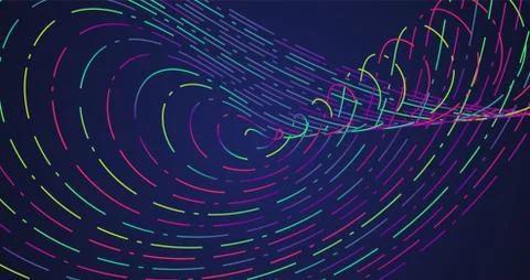 Colorful neon dashed lines, vector illustration イラスト素材
