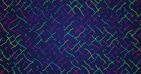 Colorful neon dashed lines, vector illustration 库存插图