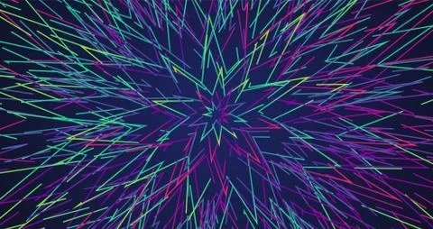 Colorful neon dashed lines, vector illustration Stock Illustration