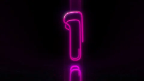 Colorful Neon Digit 1 Loop Animation. Stock Footage 265399716