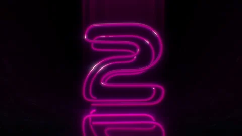 Colorful Neon Digit 2 Loop Animation. Stock Footage 265399803