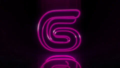 Colorful Neon Digit 6 Loop Animation. Stock Footage 265400205