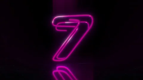 Colorful Neon Digit 7 Loop Animation. Stock Footage 265400275