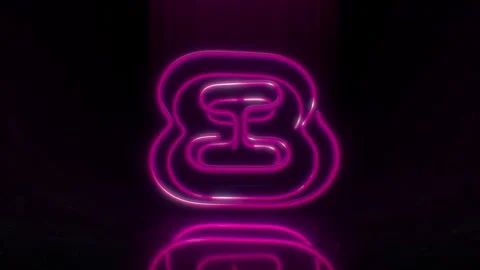 Colorful Neon Digit 8 Loop Animation. Stock Footage 265400385