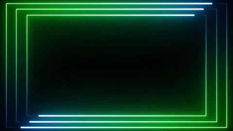 Colorful neon frame animation on black b... | Stock Video | Pond5