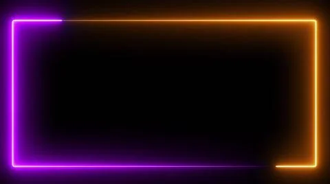 Colorful neon frame Computer generated color animation. 3D rendering neon ... Stock Photos