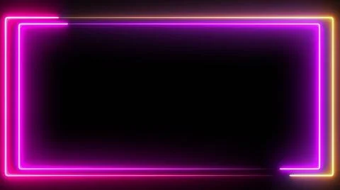 Colorful neon frame Computer generated color animation. 3D rendering neon ... Stock Photos