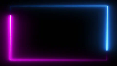 Colorful neon frame on dark background. Illustration. Stock Footage 159658890