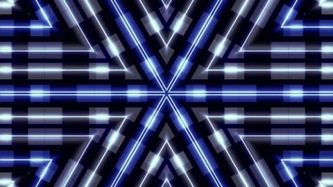 Colorful neon geometric pattern lights Video stock 163481014