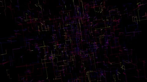 Colorful Neon Glowing Frames 4K Animation Particle Trails in Seamless Stock Footage 249146334
