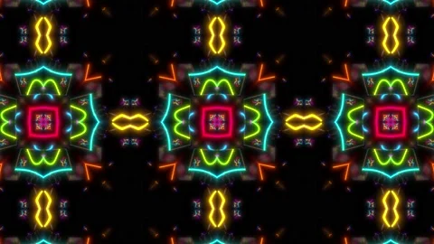 Colorful Neon Glowing Loop Backround Stock Footage 136640392
