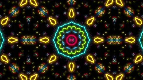 Colorful Neon Glowing Loop Backround Stock Footage 137040918