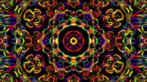 Colorful Neon Glowing Loop Backround Stock Footage 137917636