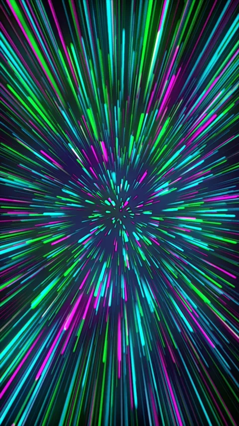 Colorful neon lasers loop moving at fast speed, glowing moving streams of light. Stock Footage 266800410