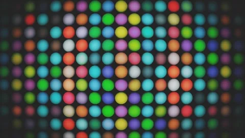 Colorful neon led light grid background with soft blurry dots loop Stock Footage 340075599
