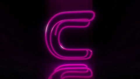 Colorful Neon Letter C Loop Animation. Stock Footage 265397200