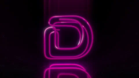 Colorful Neon Letter D Loop Animation. Stock Footage 265397286