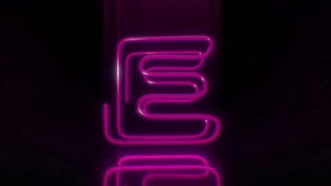 Colorful Neon Letter E Loop Animation. Stock Footage 265397376