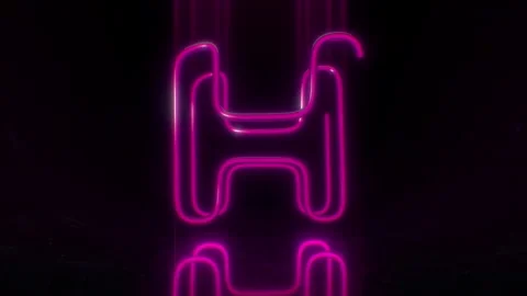 Colorful Neon Letter H Loop Animation. Stock Footage 265397652