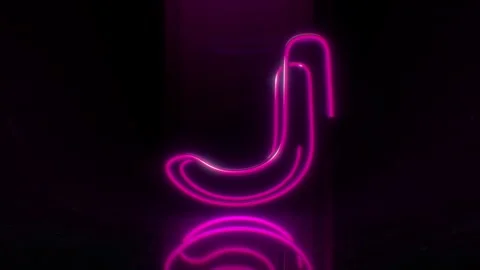 Colorful Neon Letter J Loop Animation. Stock Footage 265397811