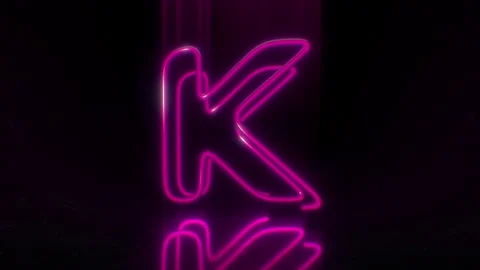 Colorful Neon Letter K Loop Animation. Stock Footage 265397898