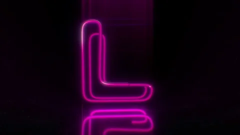 Colorful Neon Letter L Loop Animation. Stock Footage 265397980