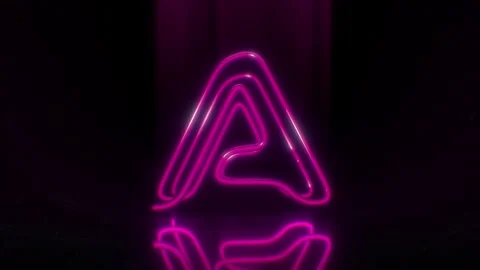 Colorful Neon Letter A Loop Animation. Stock Footage 265396991