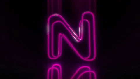 Colorful Neon Letter N Loop Animation. Stock Footage 265398184