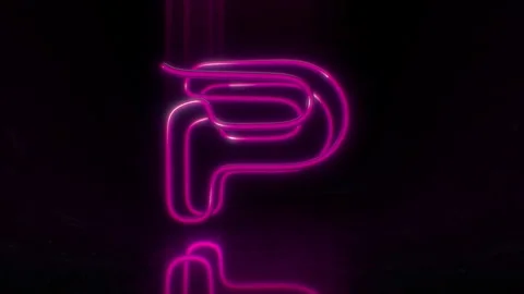 Colorful Neon Letter P Loop Animation. Stock Footage 265398390