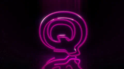 Colorful Neon Letter Q Loop Animation. Stock Footage 265398499